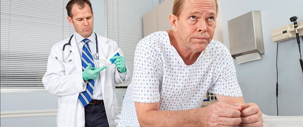 A man with a man with prostatitis is a doctor's procedure
