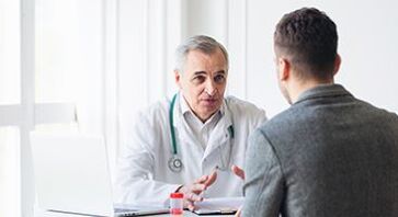 a man in a specialist clinic